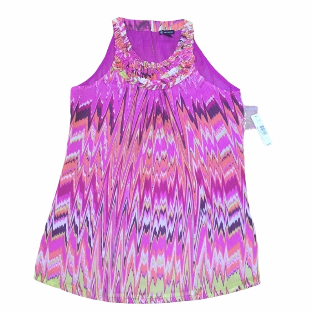 New Directions Sleeveless Print Top